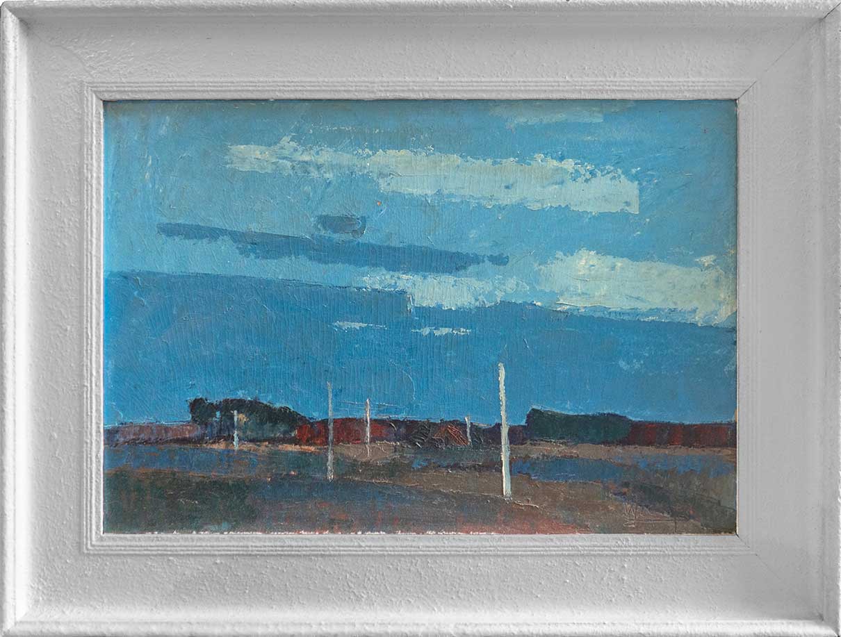 landschap met dode bomen in felle kleuren