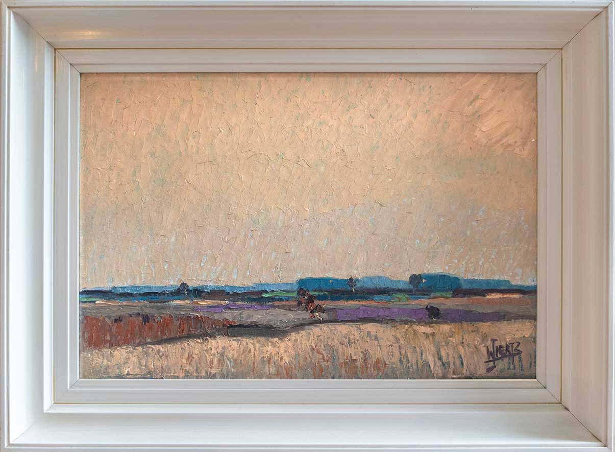 landschap in aarde tinten met kleine boompjes